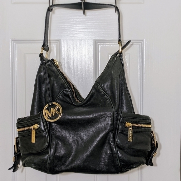 Michael Kors Handbags - Michael Kors Black Soft Leather Satchel Shoulder Bag